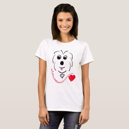 Coton de Tulear Love Tシャツ (正面フル)