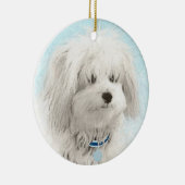 Coton de Tulear Painting - Cute Original Dog Art セラミックオーナメント (右)