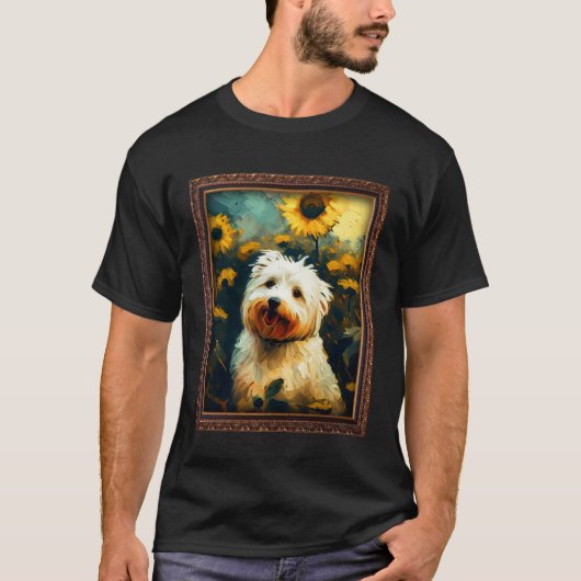 Coton De Tulear Painting Sunflower Flower Mom Wome Tシャツ (正面)