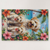 Coton de Tulear Tropical Garden Art ジグソーパズル (横)