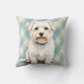 Coton de Tulear Watercolor Fabric Pattern Art クッション (裏面)