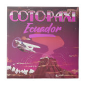 Cotopaxi，エクアドルAIR MAIL旅行ポスター タイル (正面)
