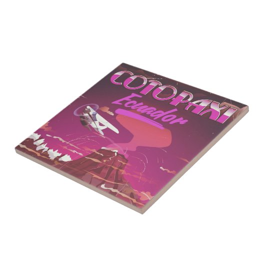 Cotopaxi，エクアドルAIR MAIL旅行ポスター タイル (側面)