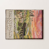 Cotswolds Steam Train Castle Countryside England ジグソーパズル (横)