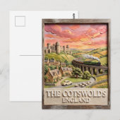 Cotswolds Steam Train Castle Countryside England ポストカード (正面/裏面)