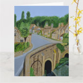 Cotswolds Village England greeting card カード (黄色い花)