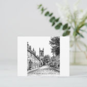 Cotswoles England、Stow-on-the-Wold Village Sketch ポストカード (スタンド正面)