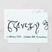 Cott Vesp F.13 Henry VIIIのサイン ポストカード (正面/裏面)