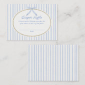 Cottage Blue Baby Shower Diaper Raffle エンクロージャーカード (正面/裏面)