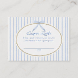 Cottage Blue Baby Shower Diaper Raffle エンクロージャーカード