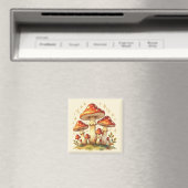 Cottage Core Vintage Mushrooms マグネット (インサイチュ (食洗機))