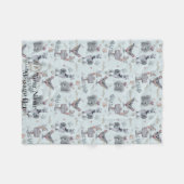 Cottage Core Whimsical Animal フリースブランケット (正面(横))