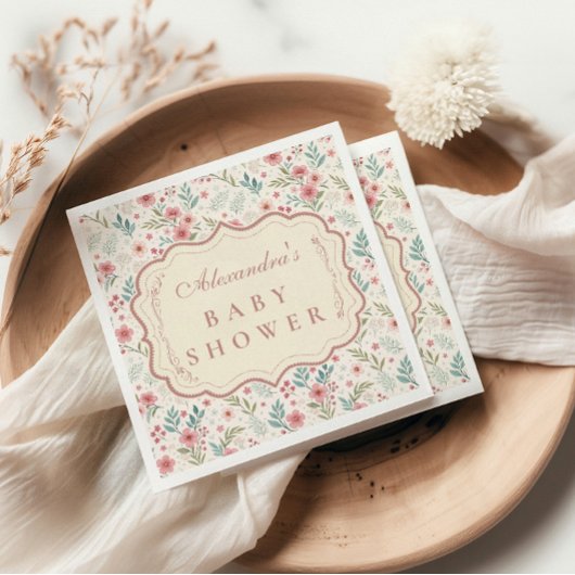 Cottage Garden Antique Baby Shower スタンダードカクテルナプキン