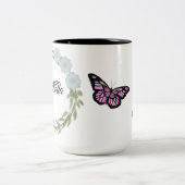 Cottage Garden bouquet Flowers ツートーンマグカップ (中央)