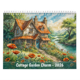 Cottage Garden Charm – Scenic Calendar 2026 カレンダー