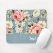 Cottage Garden Flowers Chic Shabby Script マウスパッド (マウス)