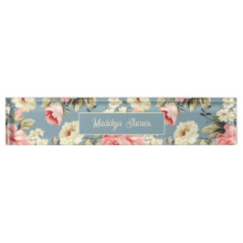 Cottage Garden Flowers Pattern Personalized デスクネームプレート