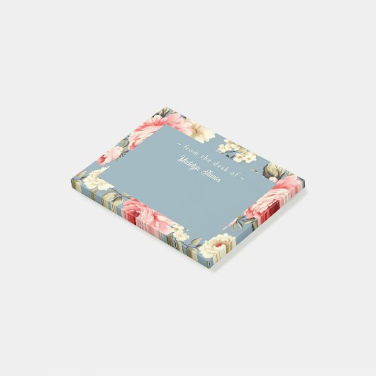 Cottage Garden Flowers Pattern Personalized ポストイット (アングル)