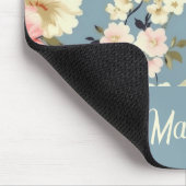 Cottage Garden Flowers Pattern Personalized Script マウスパッド (コーナー)