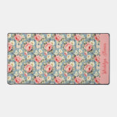 Cottage Garden Flowers Pink Blush Monogram Name デスクマット (正面)