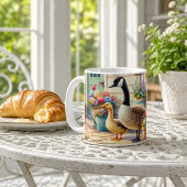 Cottage Garden Geese Spring Illustration コーヒーマグカップ