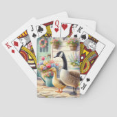 Cottage Garden Geese Spring Illustration トランプ (裏面)