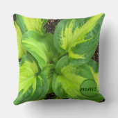 Cottage Garden Hosta Leaf Monogram Pillow クッション (裏面)