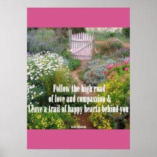 Cottage Garden Love Floral Flowers Poster ポスター
