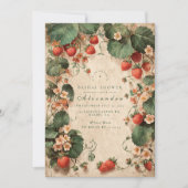 Cottage Garden Strawberry Bridal Shower 招待状 (正面)