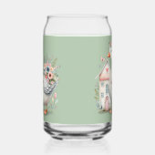 Cottage Goose Floral House Scene ガラス缶 (右)