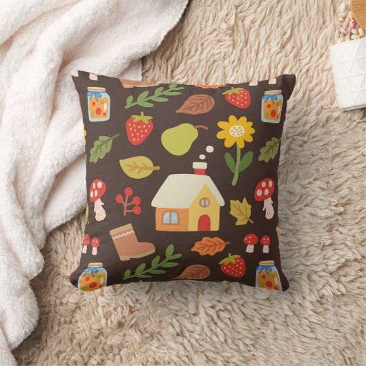 Cottage In Fall クッション (ブランケット)