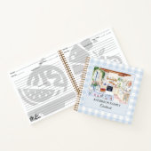 Cottage Kitchen Soft Blue Gingham Family Recipe ノートブック (内部)