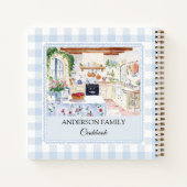 Cottage Kitchen Soft Blue Gingham Family Recipe ノートブック (裏面)