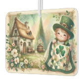 Cottage Leprechaun Patchwork Quilt Scene カーエアーフレッシュナー (左)