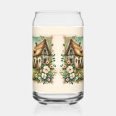 Cottage Leprechaun Patchwork Quilt Scene ガラス缶 (右)