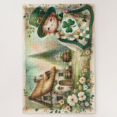 Cottage Leprechaun Patchwork Quilt Scene ジグソーパズル (縦)