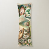 Cottage Leprechaun Patchwork Quilt Scene ボディピロー (裏面 (縦))