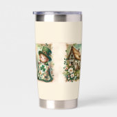 Cottage Leprechaun Patchwork Quilt Scene 保温保冷タンブラー (右面)