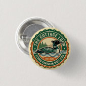Cottage Loon Stupid Canadian Wolf Bird  缶バッジ (正面&裏面)