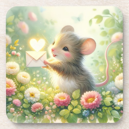 Cottage Mouse Love Letter Meadow コースター (正面)