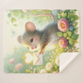 Cottage Mouse Love Letter Meadow シェルパブランケット (正面(横))