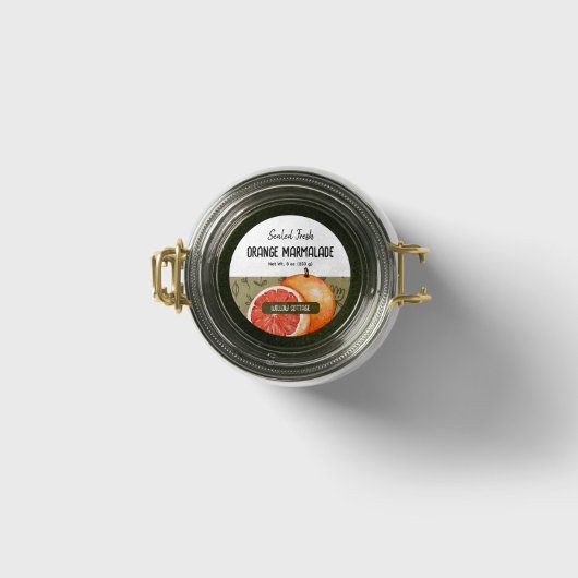 Cottage Orange Marmalade Lid Label Sticker ラウンドシール