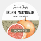 Cottage Orange Marmalade Lid Label Sticker ラウンドシール (正面)