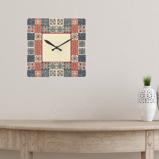 Cottage Quilt スクエア壁時計