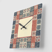 Cottage Quilt スクエア壁時計 (傾斜)