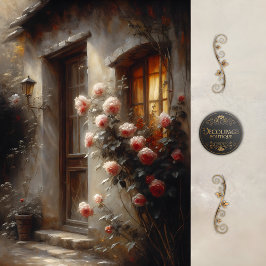 Cottage Rose Entrance Decoupage 薄葉紙