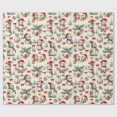 Cottage Snowman Christmas Roll of ラッピングペーパー (フラット)