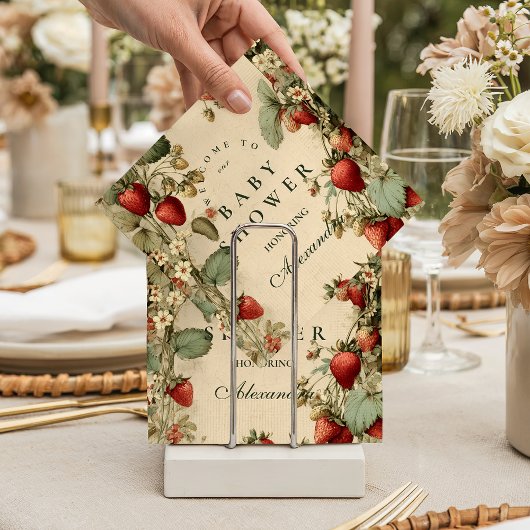 Cottage Strawberry Woodland Baby Shower スタンダードカクテルナプキン