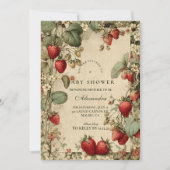 Cottage Strawberry Woodland Baby Shower 招待状 (正面)