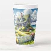 Cottage With View Of The Lighthouse カフェラテマグ (正面)